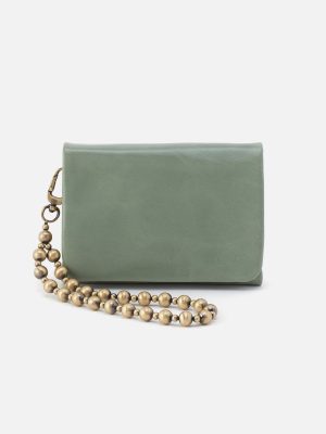 Ross Bead Wristlet In Polished Leather - Jade