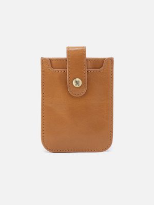 Dunn Card Case In Polished Leather - Natural