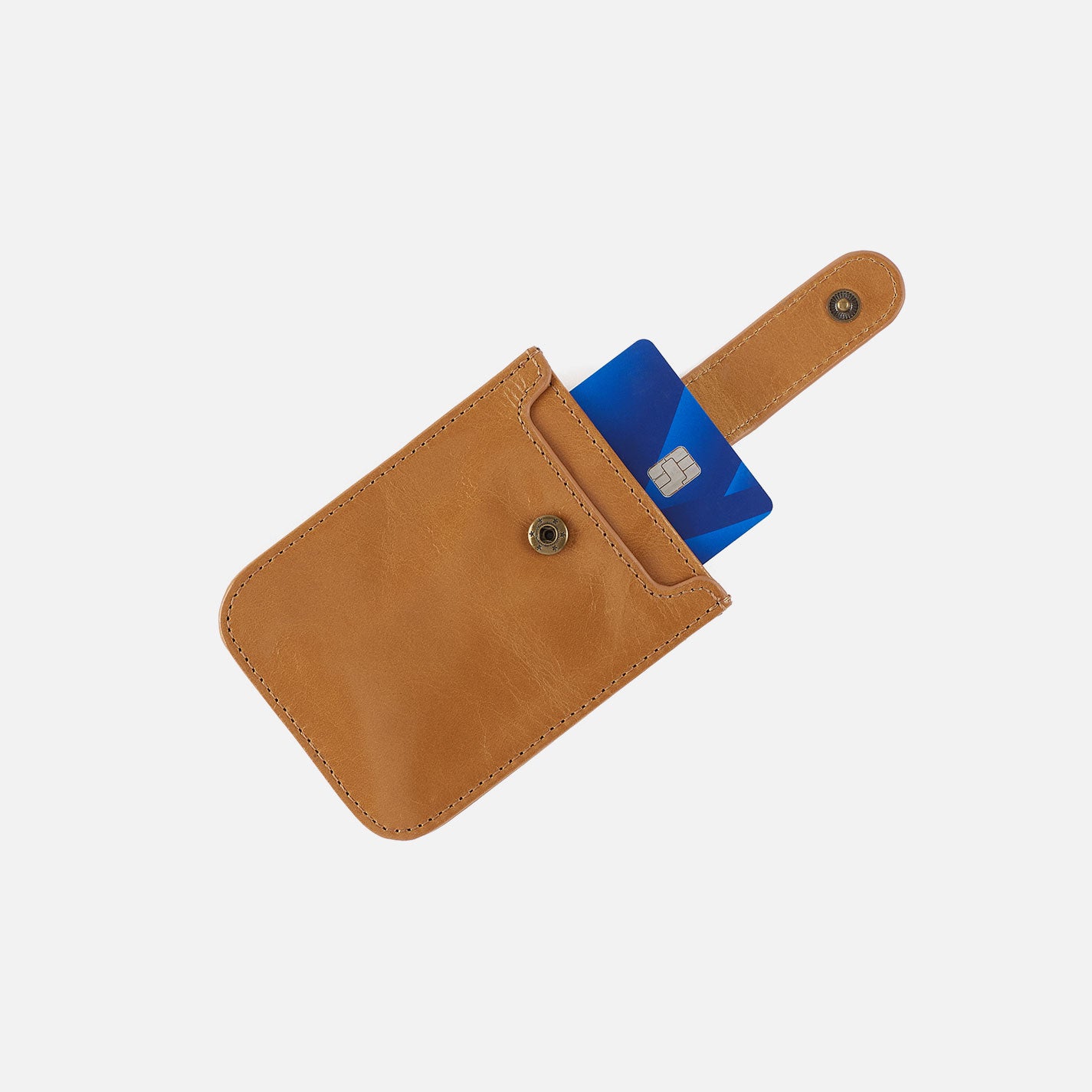 Dunn Card Case In Polished Leather - Natural - Image 3