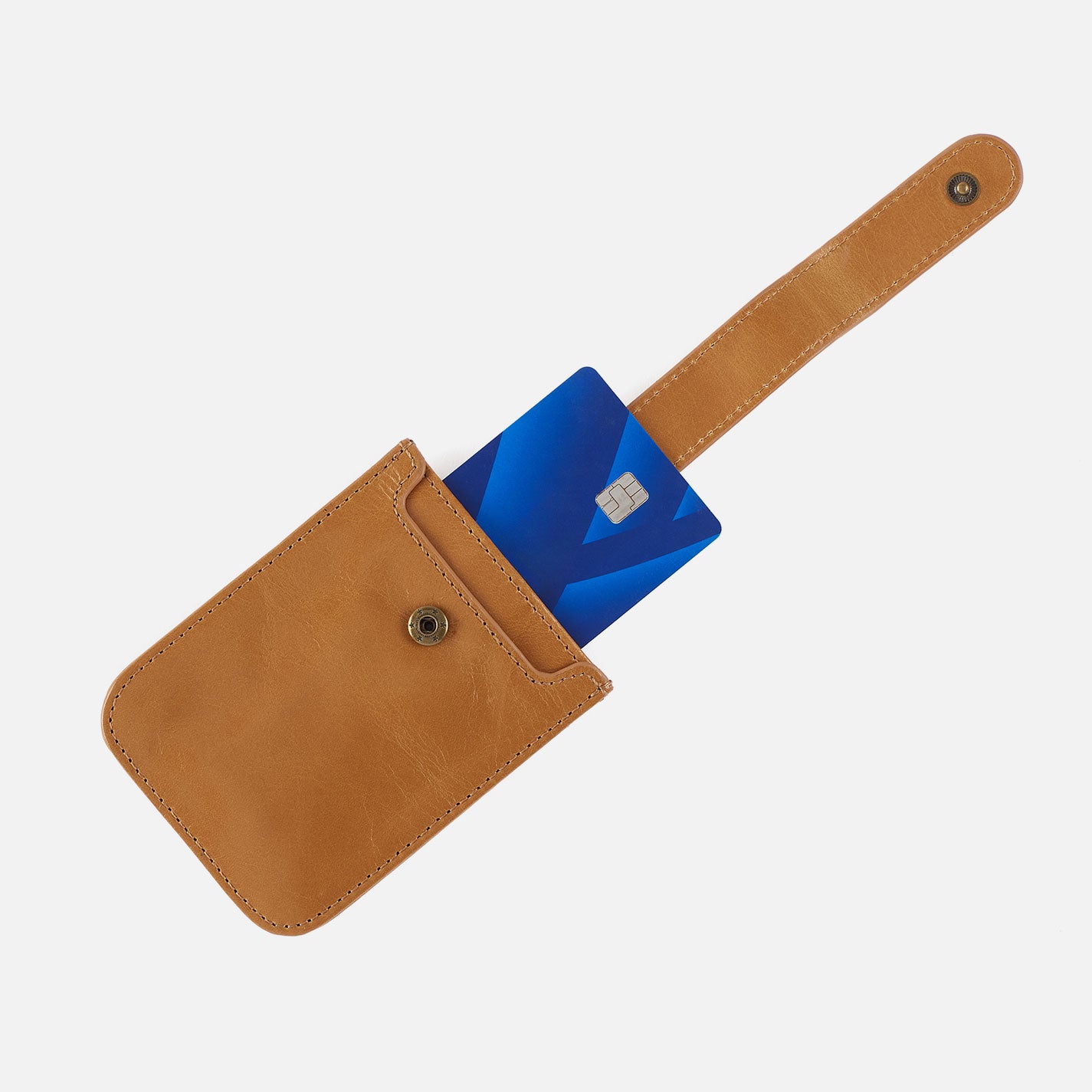 Dunn Card Case In Polished Leather - Natural - Image 4