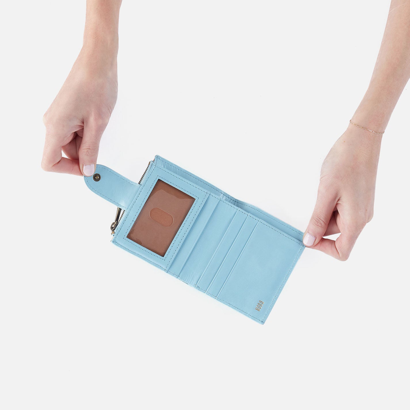 Dunn Mini Wallet In Polished Leather - Stratosphere - Image 2