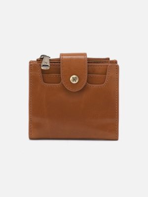 Dunn Mini Wallet in Polished Leather - Truffle