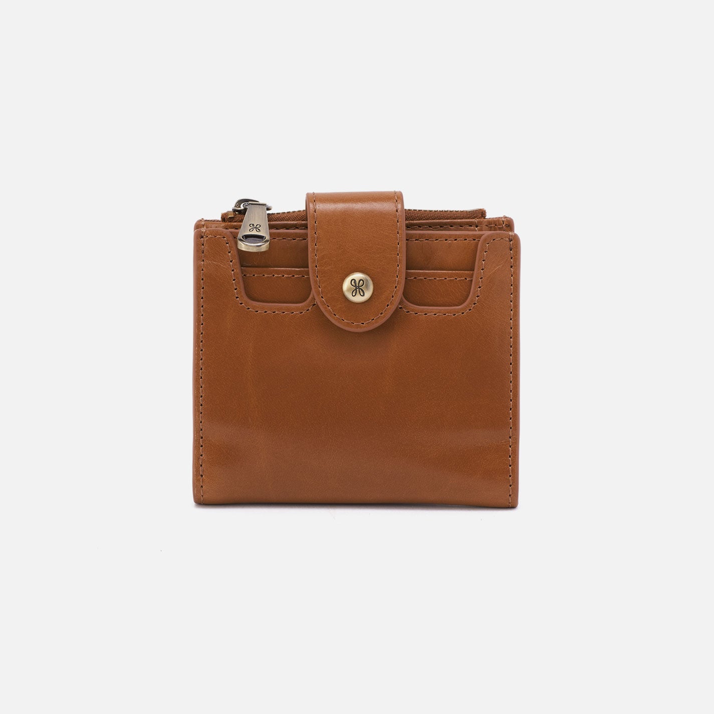 Dunn Mini Wallet in Polished Leather - Truffle