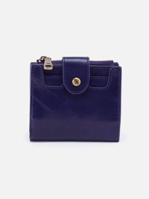 Dunn Mini Wallet in Polished Leather - Winter Violet
