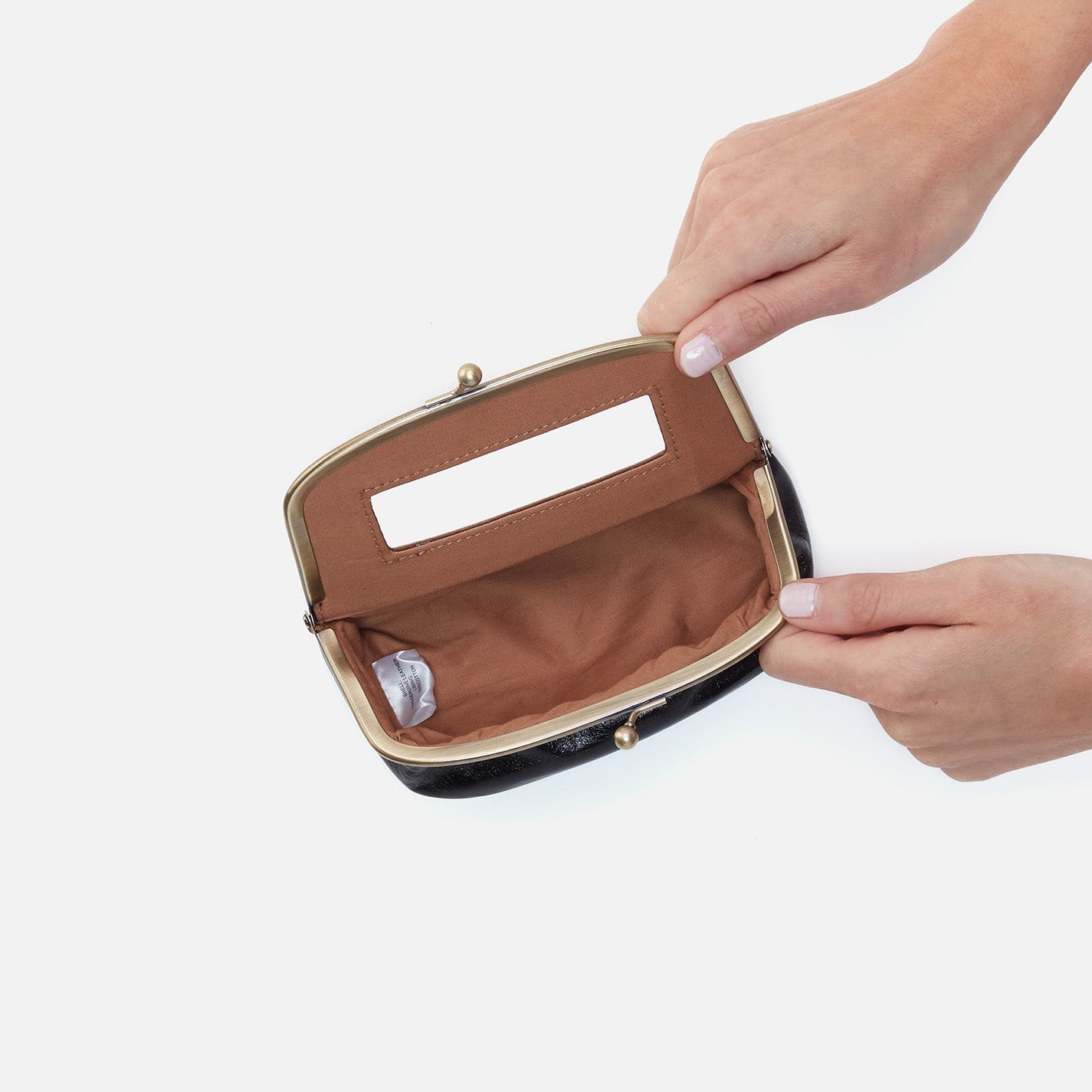 Save Face Frame Pouch In Polished Leather - Black - Image 2