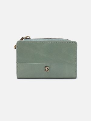 Jill Card Case In Polished Leather - Jade