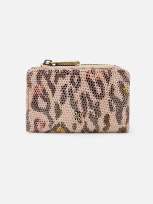 Jill Card Case In Printed Leather - Summer Safari