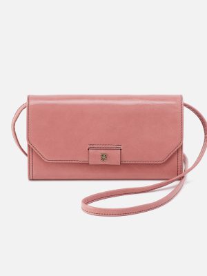 Romy Wallet Crossbody In Polished Leather - Rose