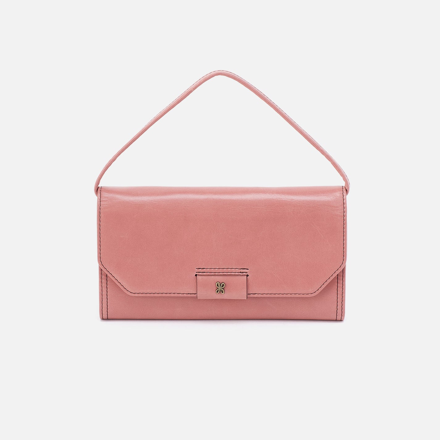 Romy Wallet Crossbody In Polished Leather - Rose - Image 8