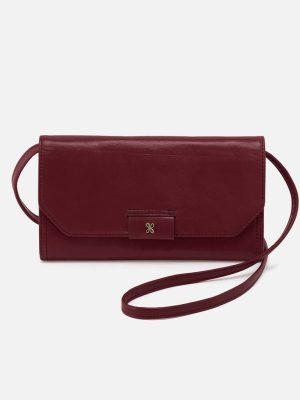 Romy Wallet Crossbody in Polished Leather - Saddleberry
