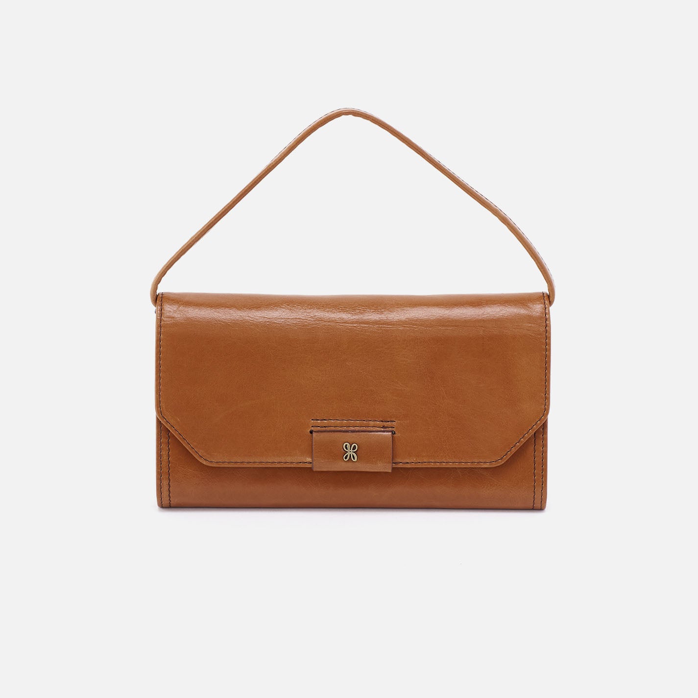 Romy Wallet Crossbody in Polished Leather - Truffle - Image 7