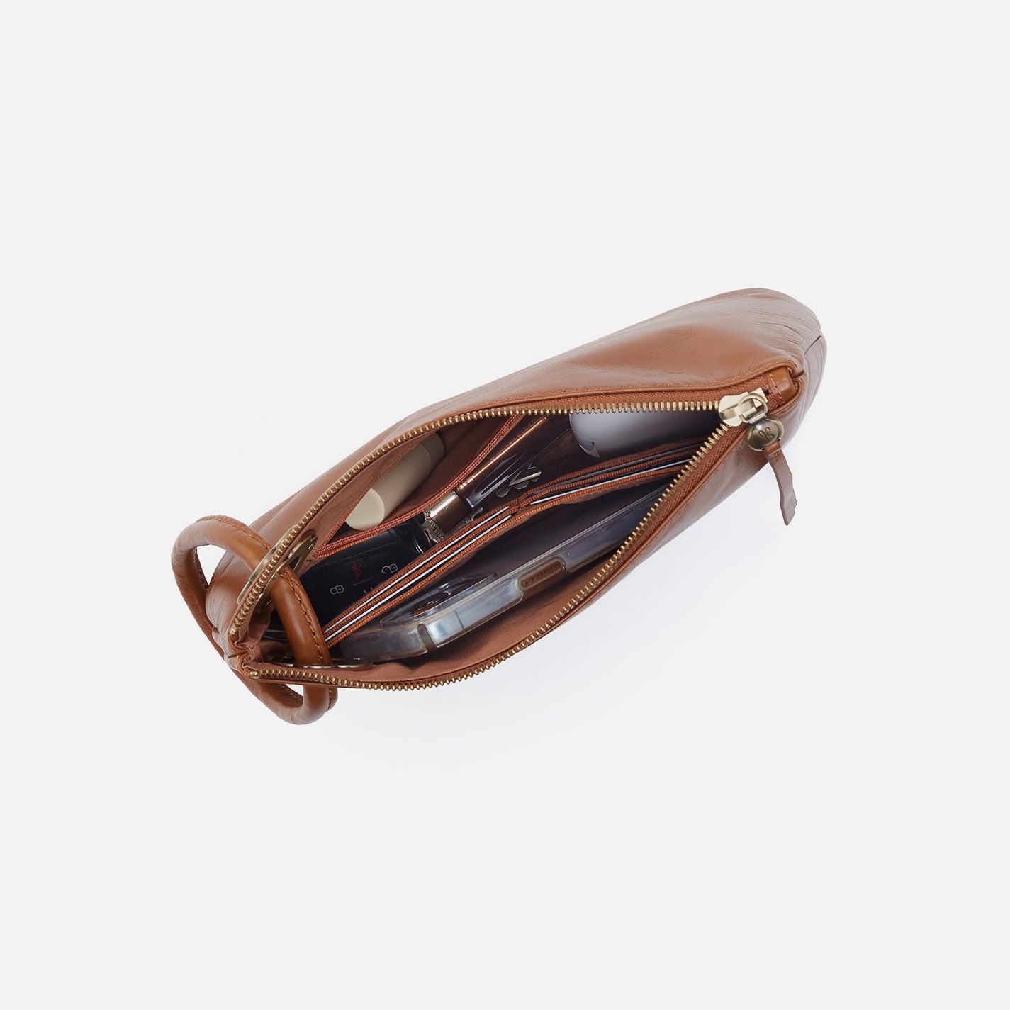 Daisy Daze Large Wristlet In Polished Leather - Truffle - Image 4