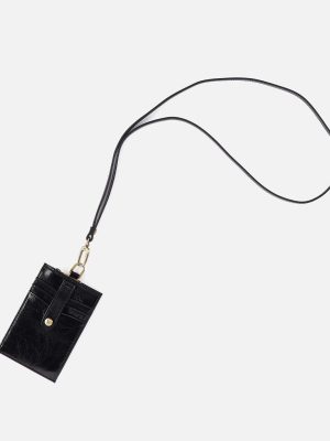 Around Town Lanyard in Polished Leather - Black