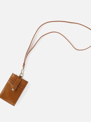 Around Town Lanyard in Polished Leather - Truffle