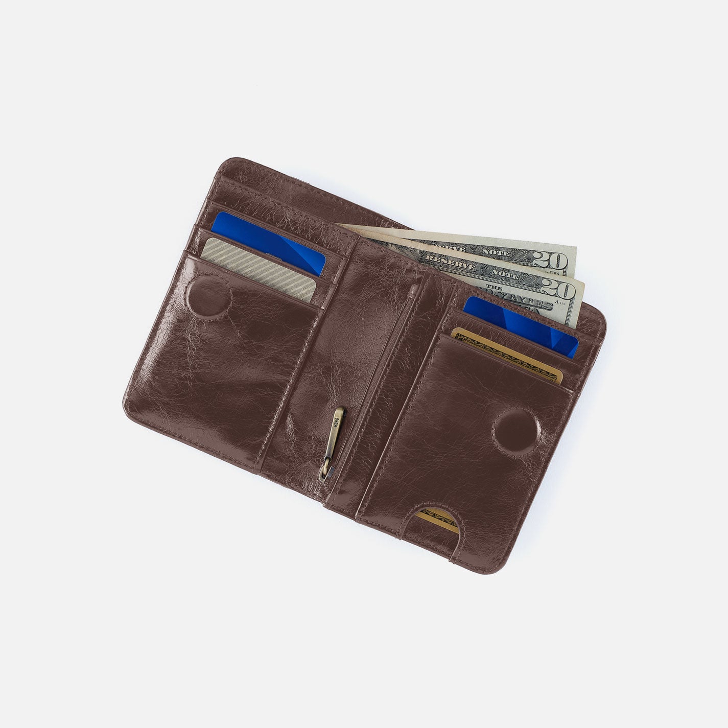 Jill Bifold Wallet in Polished Leather - Hearthstone - Image 3