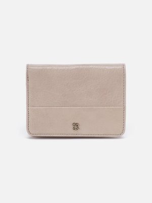 Jill Bifold Wallet in Aniline Gloss Leather - Stone Gloss