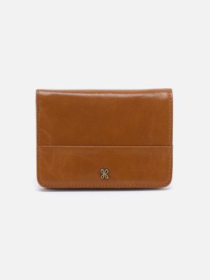 Jill Bifold Wallet in Polished Leather - Truffle