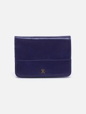Jill Bifold Wallet in Polished Leather - Winter Violet