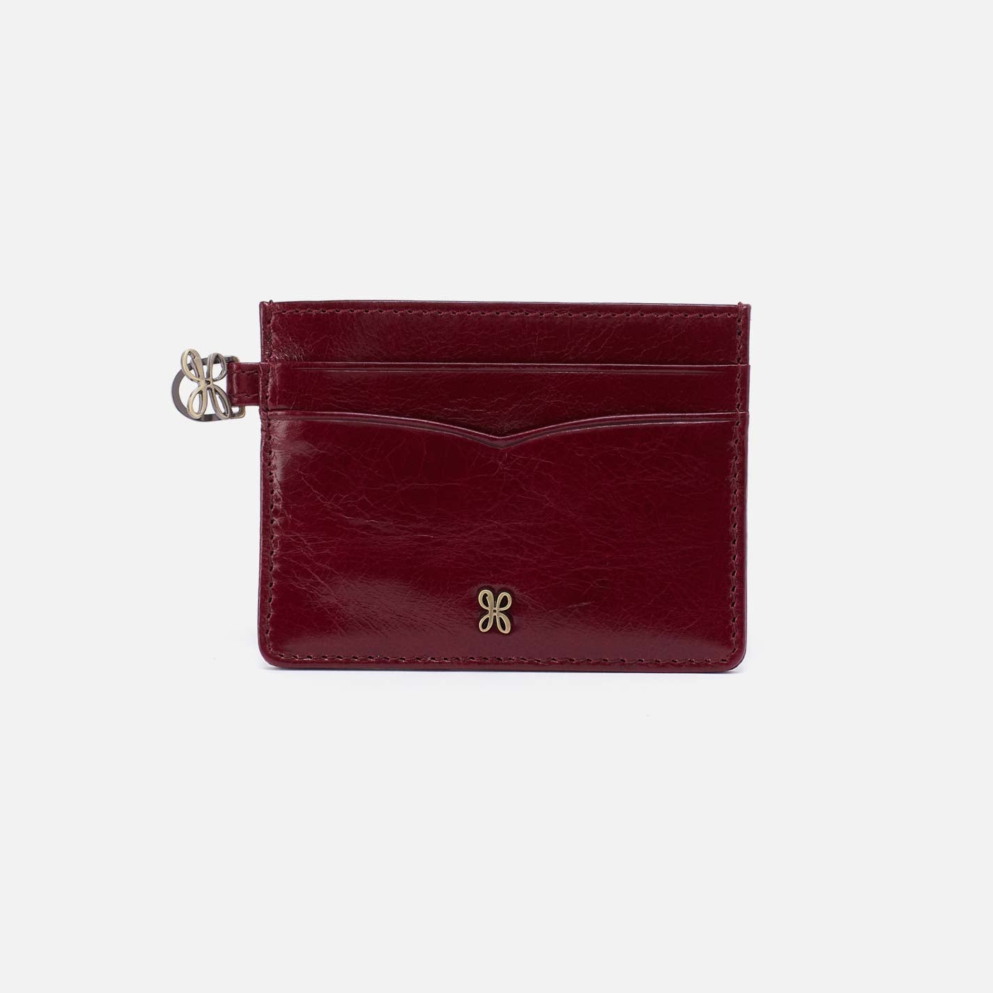 Charmed Card Case in Polished Leather - Saddleberry