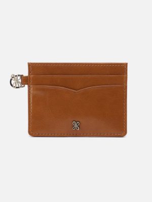 Charmed Card Case in Polished Leather - Truffle