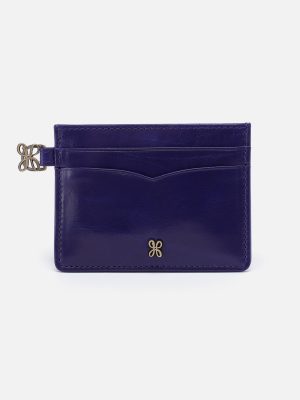 Charmed Card Case in Polished Leather - Winter Violet