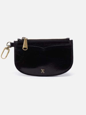 Luna Card Pouch in Polished Leather - Black