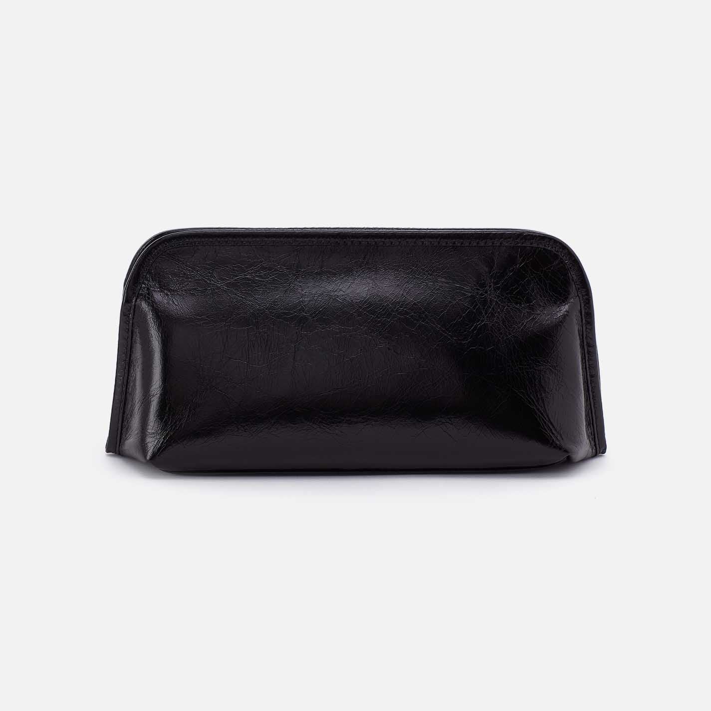 Beauty Brush Case in Polished Leather - Black