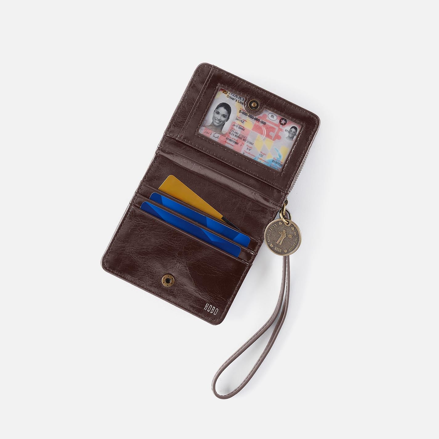 Coin Wristlet Wallet in Polished Leather - Hearthstone - Image 3