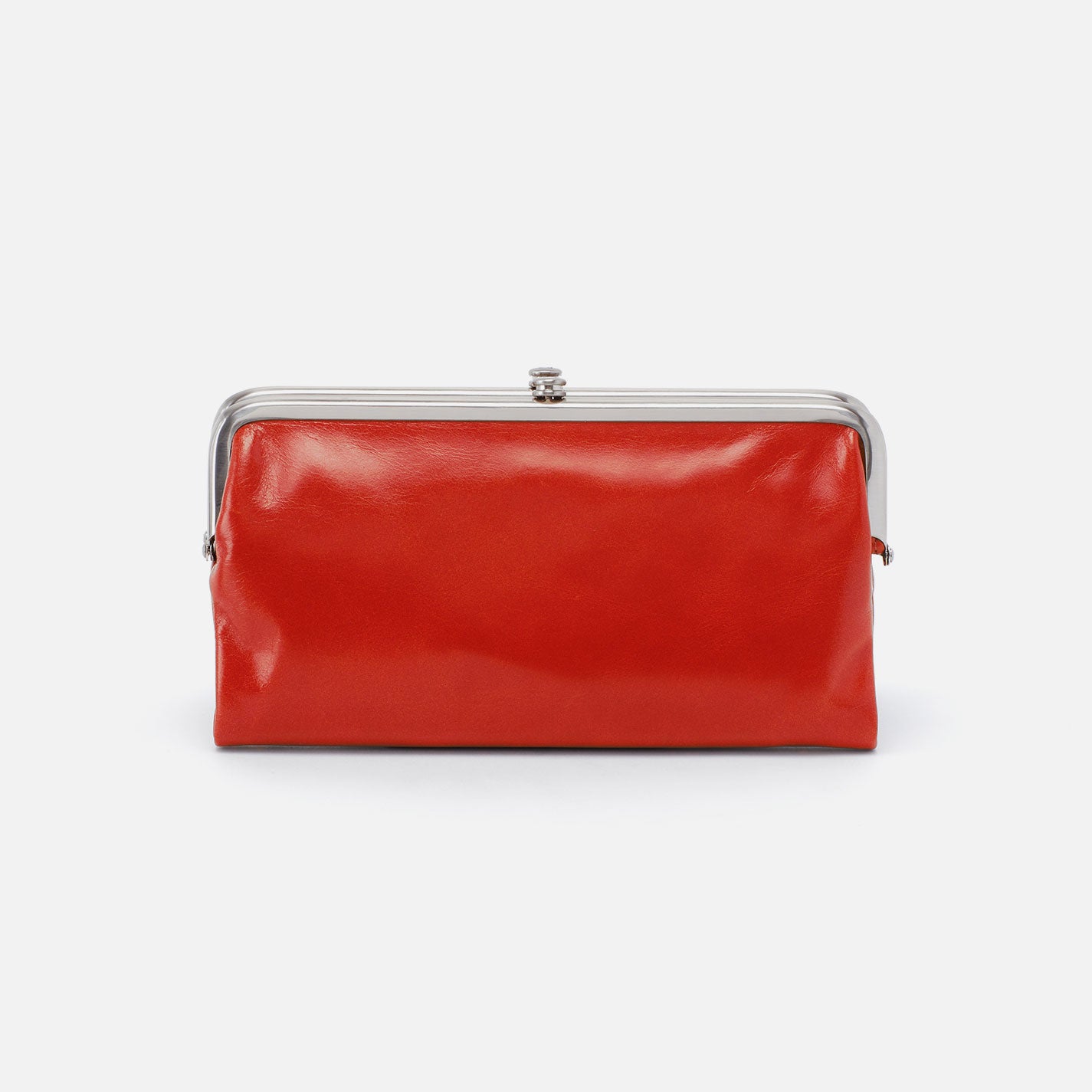 Lauren Clutch-Wallet In Polished Leather - Grenadine