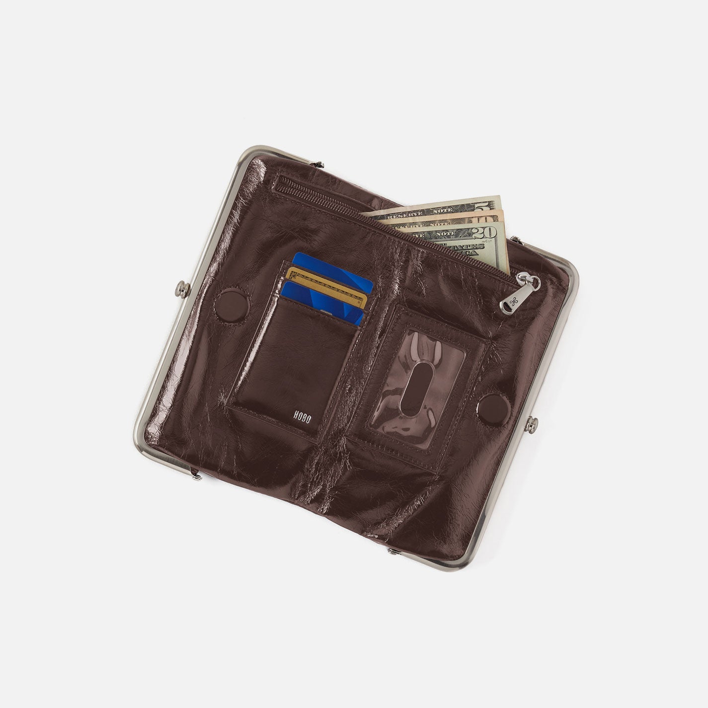 Lauren Clutch-Wallet in Polished Leather - Hearthstone - Image 3