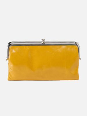 Lauren Clutch-Wallet In Polished Leather - Sun Glow
