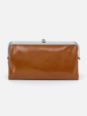 Lauren Clutch-Wallet in Polished Leather - Truffle