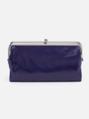 Lauren Clutch-Wallet in Polished Leather - Winter Violet