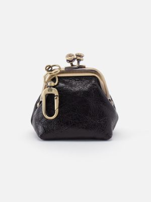 Run Frame Pouch in Polished Leather - Black