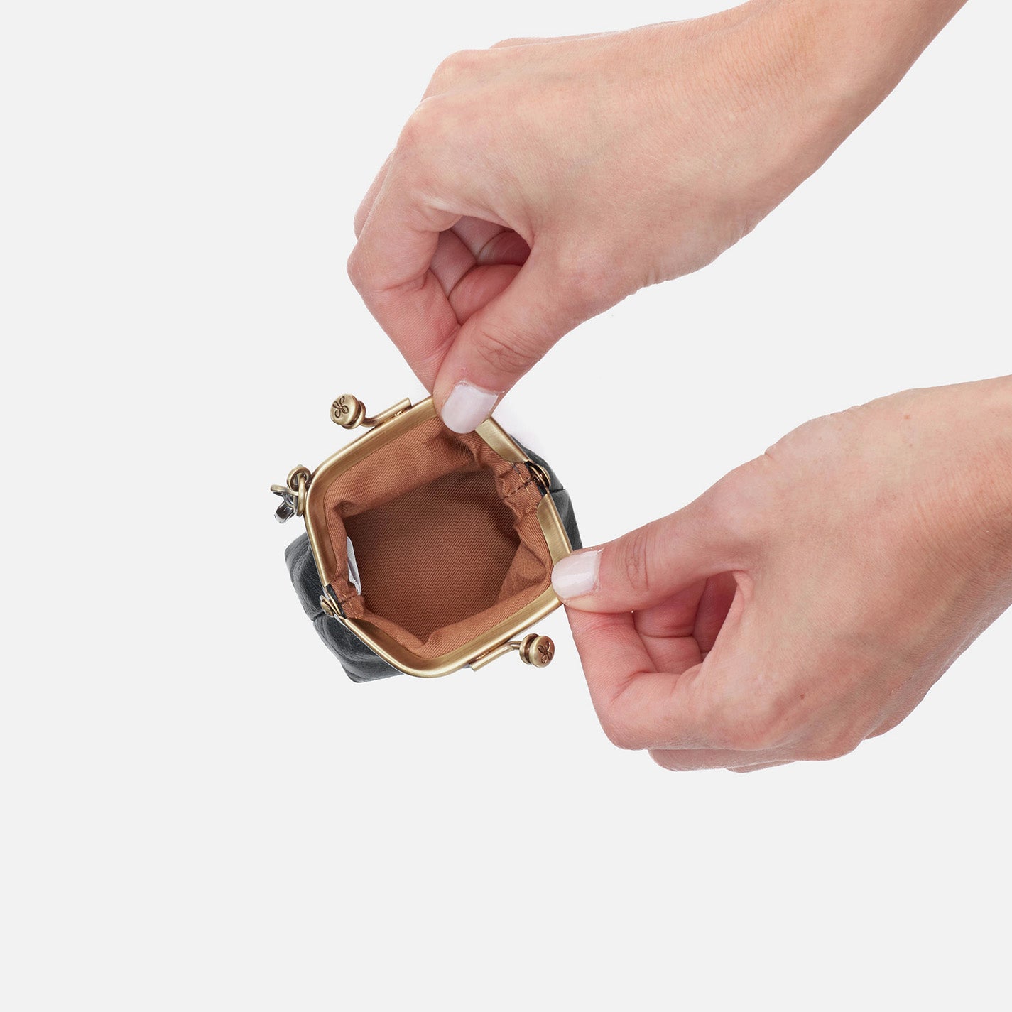 Run Frame Pouch in Polished Leather - Black - Image 4