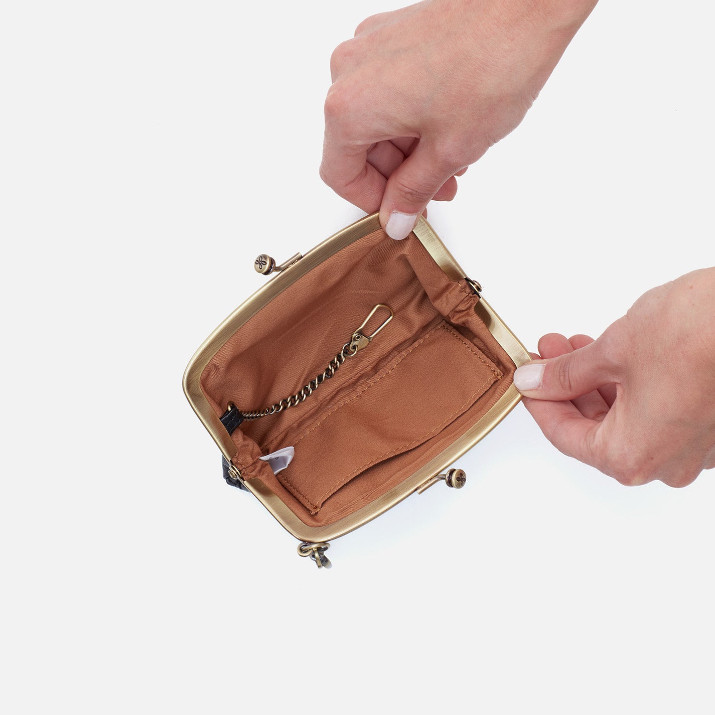 Cheer Frame Pouch In Polished Leather - Black - Image 2