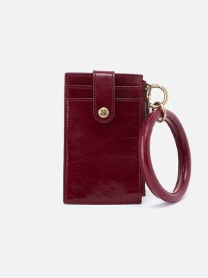 Ring Credit Card Wristlet in Polished Leather - Saddleberry