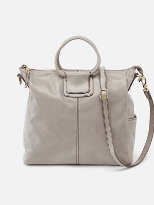 Sheila Large Satchel in Polished Leather - Driftwood