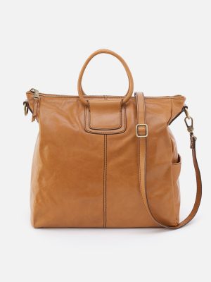 Sheila Large Satchel in Polished Leather - Natural