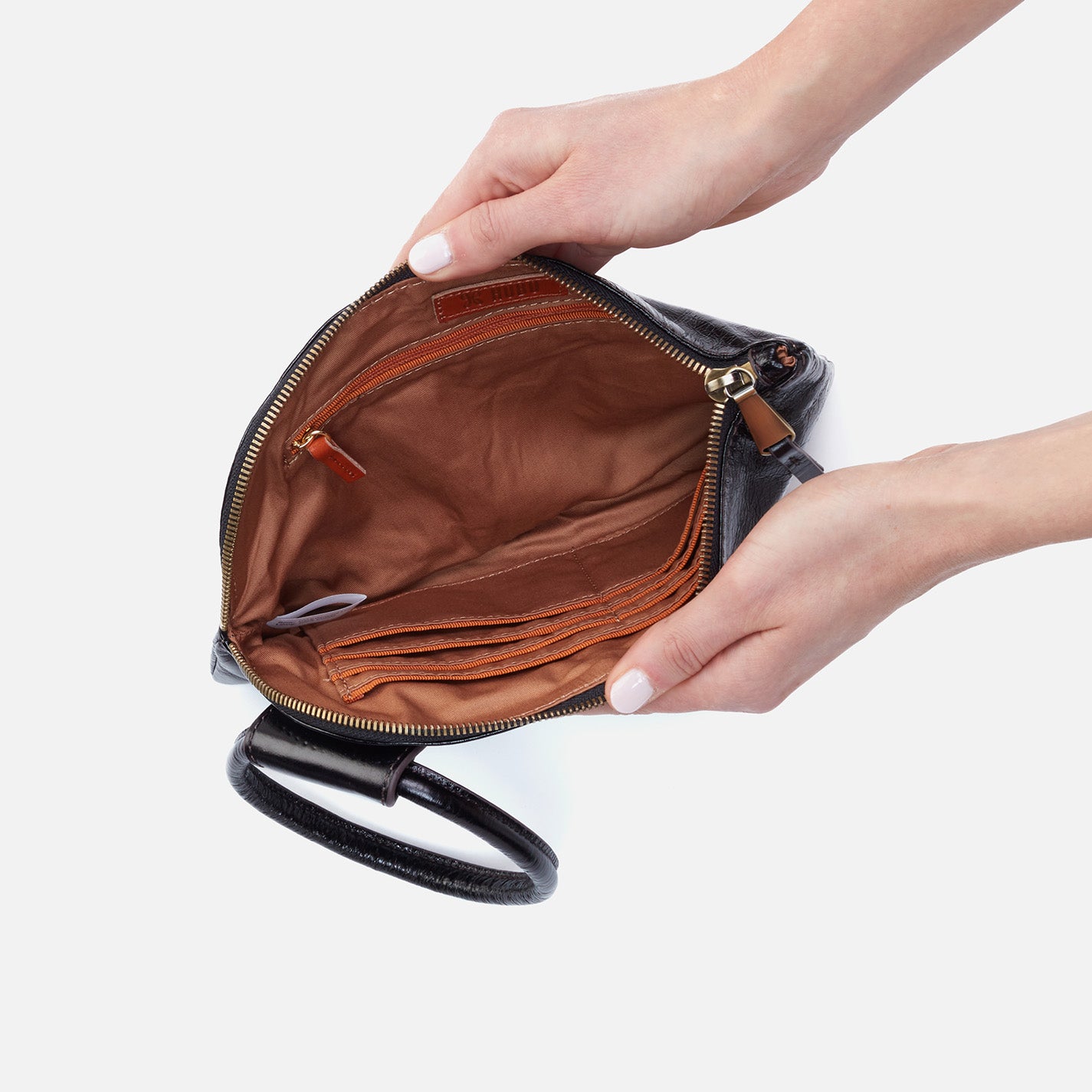 Sable Wristlet in Polished Leather - Black - Image 6