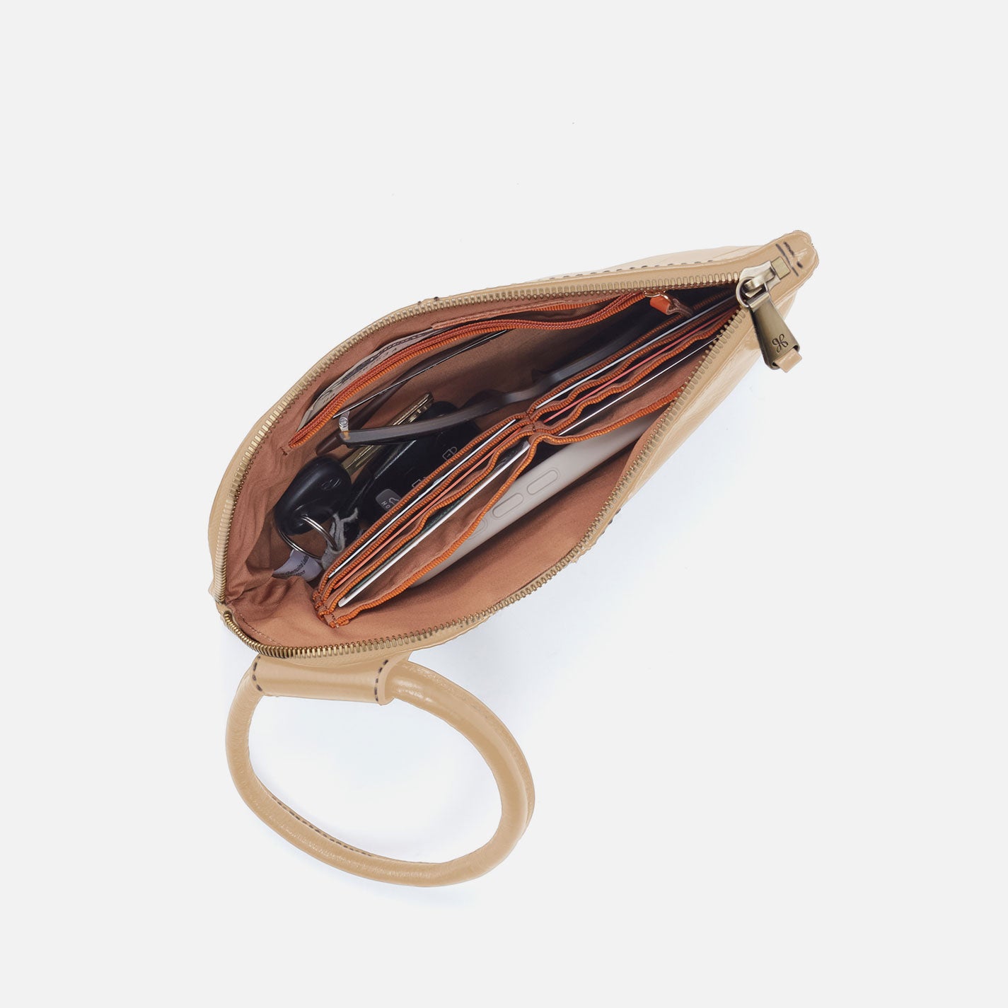Sable Wristlet in Polished Leather - Desert Sand - Image 3