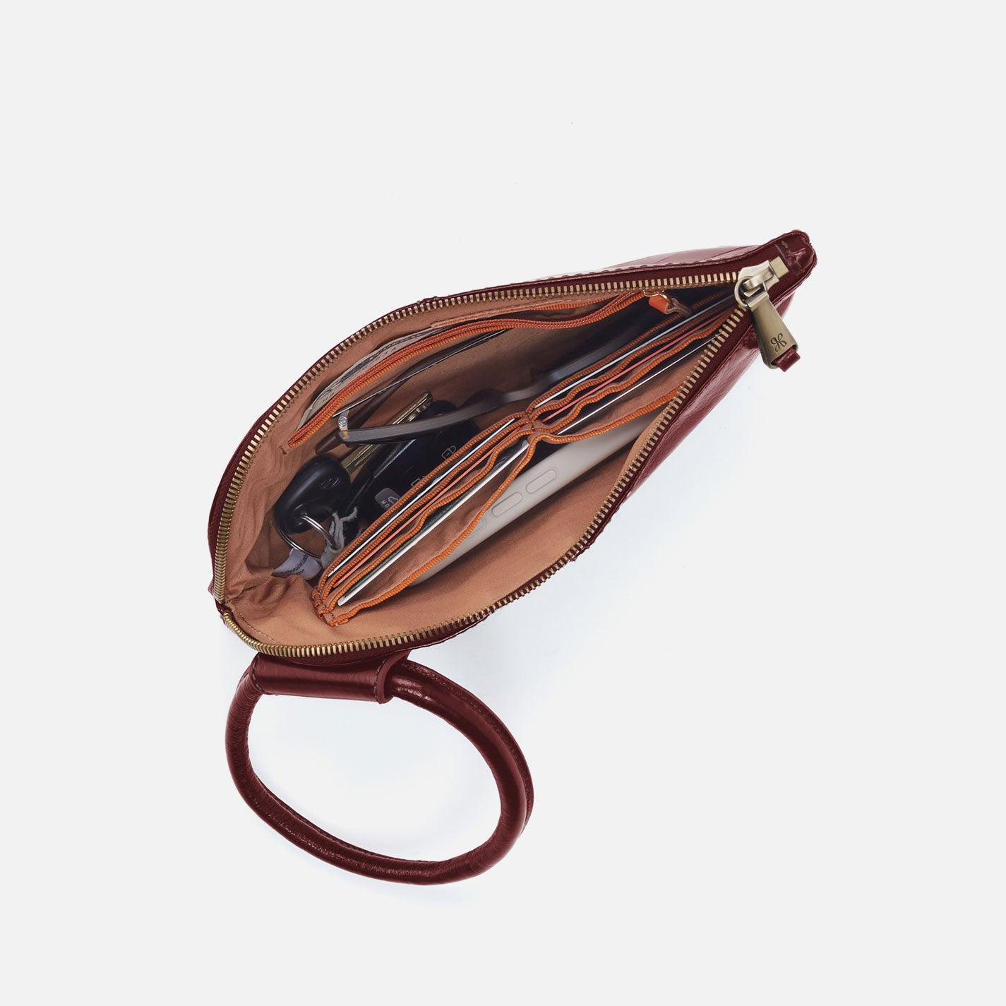Sable Wristlet in Polished Leather - Saddleberry - Image 3