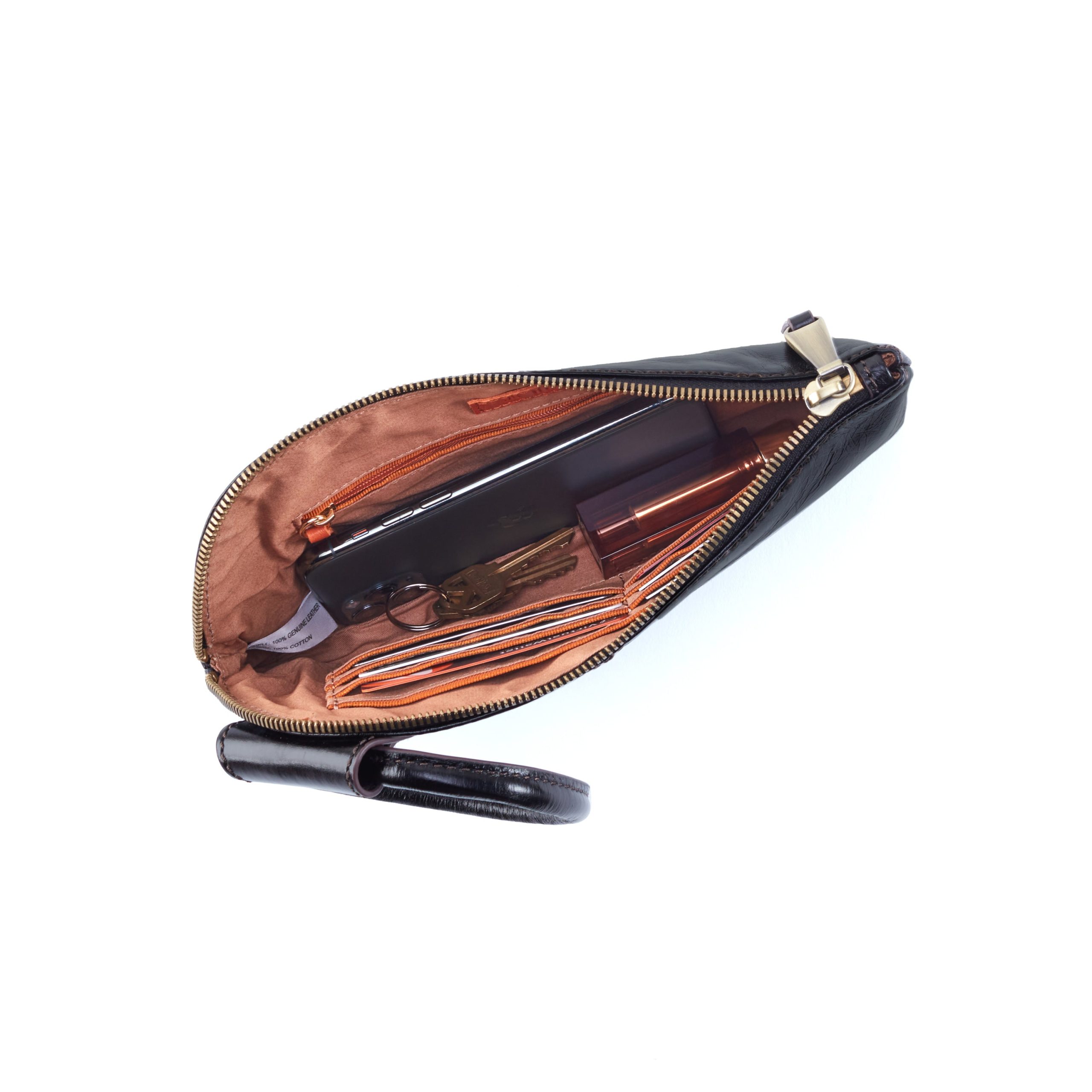 Sable Wristlet in Polished Leather - Truffle - Image 6