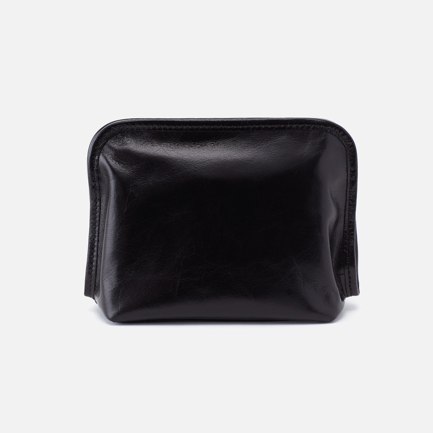 Beauty Cosmetic Pouch in Polished Leather - Black - Image 4