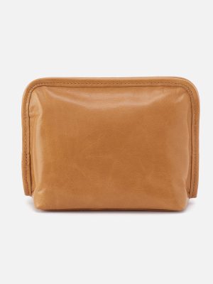 Beauty Cosmetic Pouch in Polished Leather - Natural