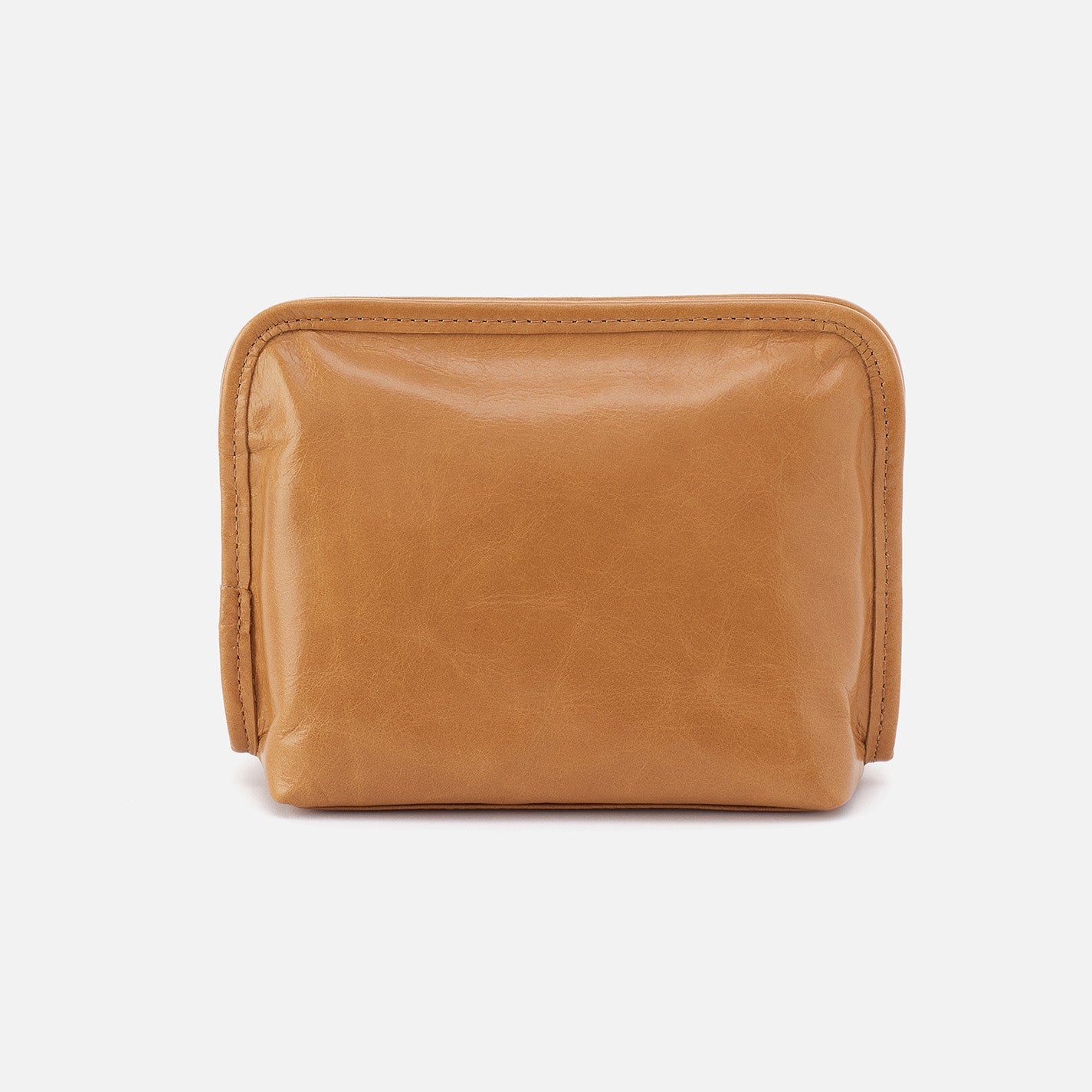 Beauty Cosmetic Pouch in Polished Leather - Natural