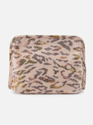 Beauty Cosmetic Pouch In Printed Leather - Summer Safari