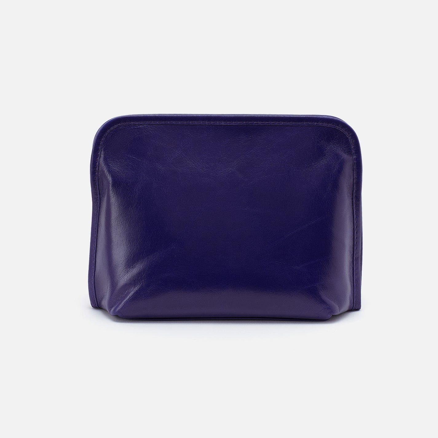 Beauty Cosmetic Pouch in Polished Leather - Winter Violet - Image 3