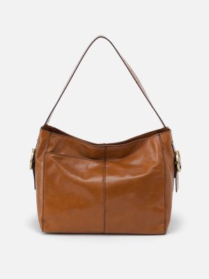 Render Shoulder Bag in Polished Leather - Truffle