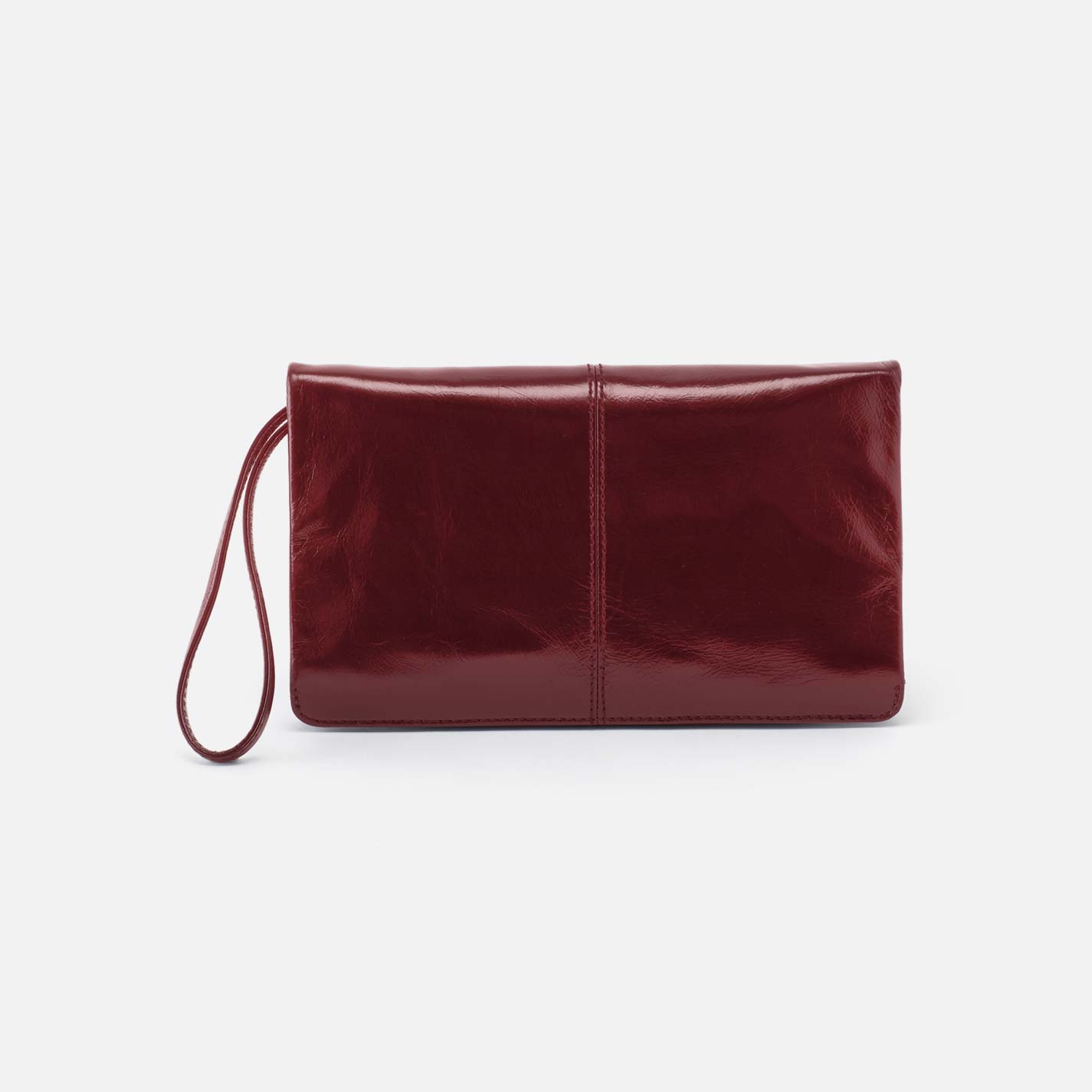 Evolve Wristlet in Polished Leather - Saddleberry